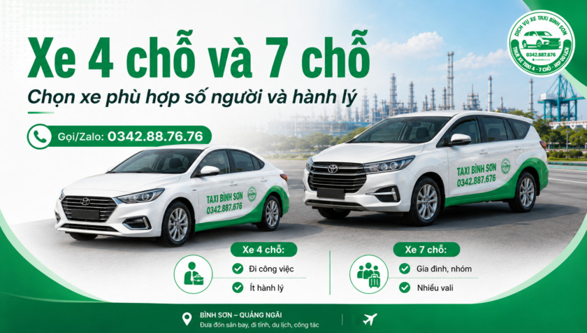 taxi Dung Quất Xe 4 7 chỗ Dung Quất